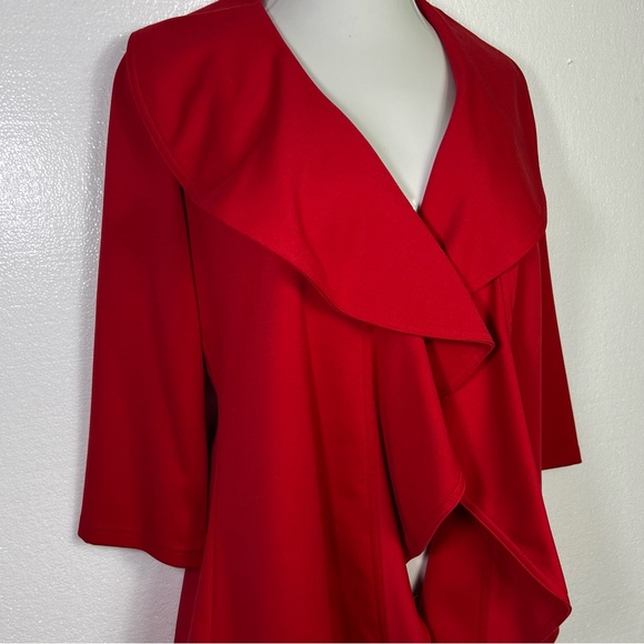 Calvin Klein Open Front Waterfall Wrap Ruffled Jacket Blazer size 6 - Picture 2 of 5